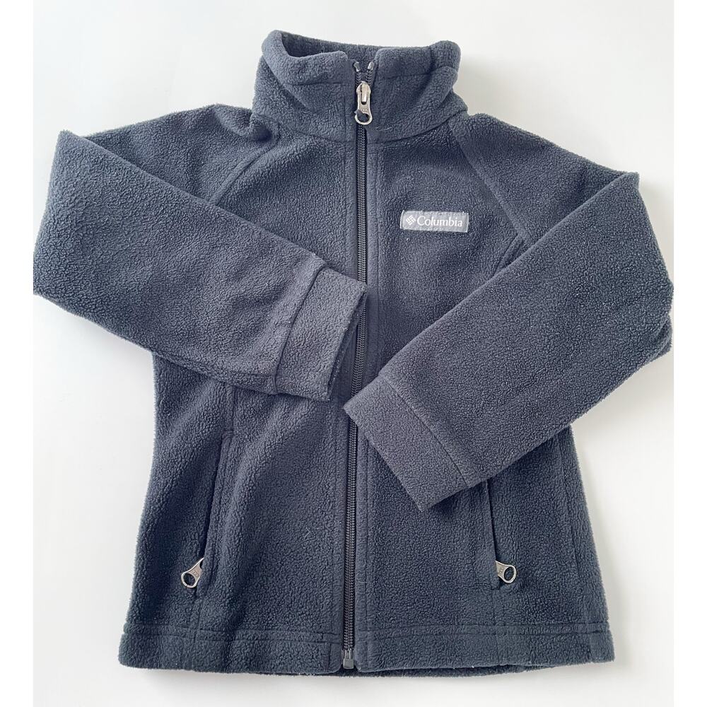 Black Columbia Zip Up Fleece Jacket Little Kid's Size XXS 4/5